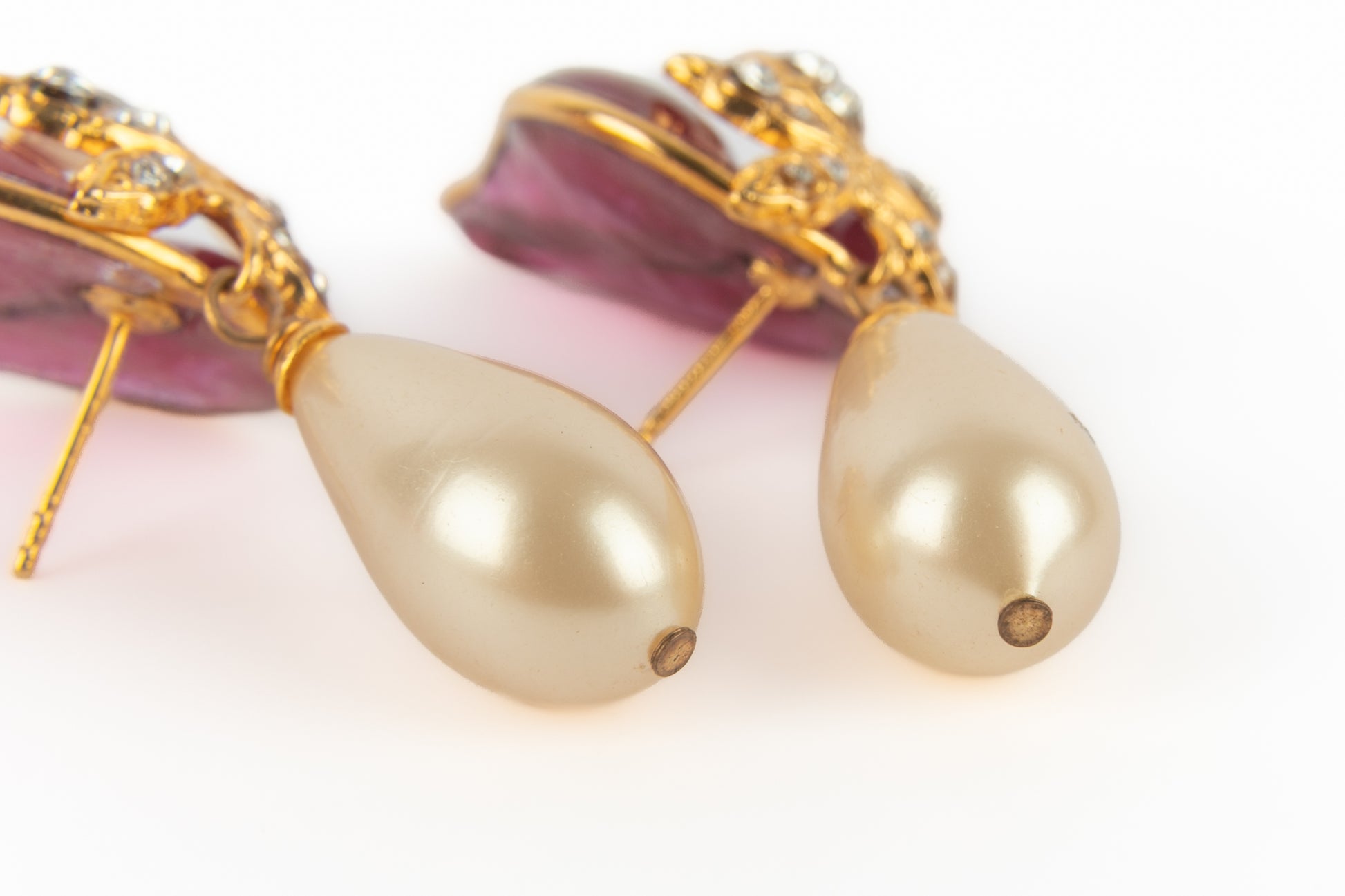 Boucles d'oreilles roses Augustine