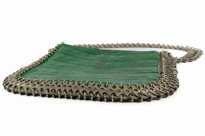 Sac en cuir vert Paco Rabanne