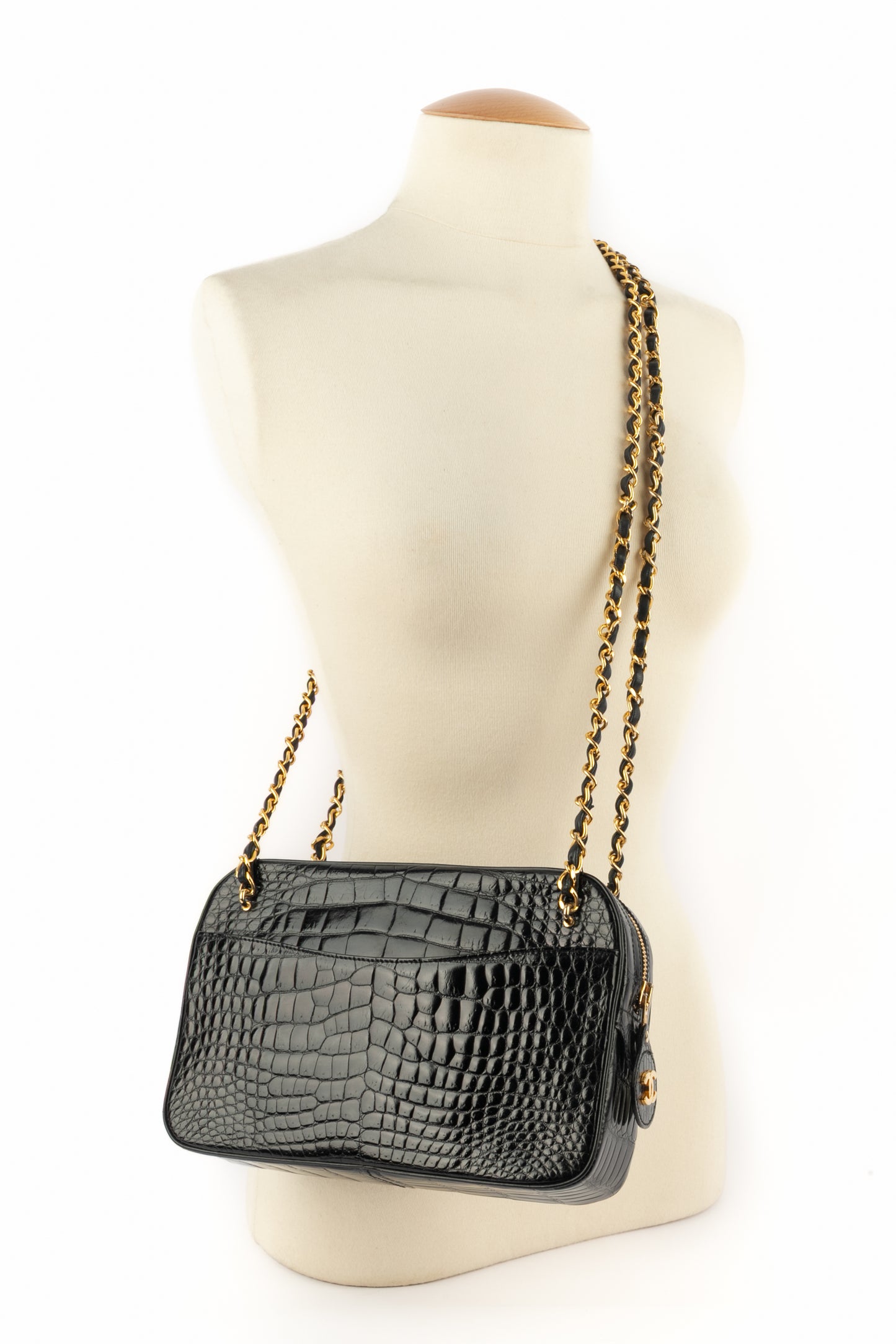 Sac caméra en crocodile Chanel