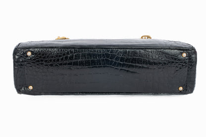 Sac en crocodile noir Morabito