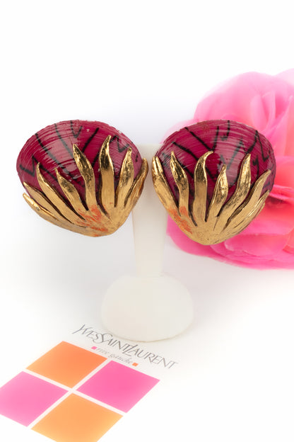 Boucles d'oreilles "coquillages" Yves Saint Laurent 