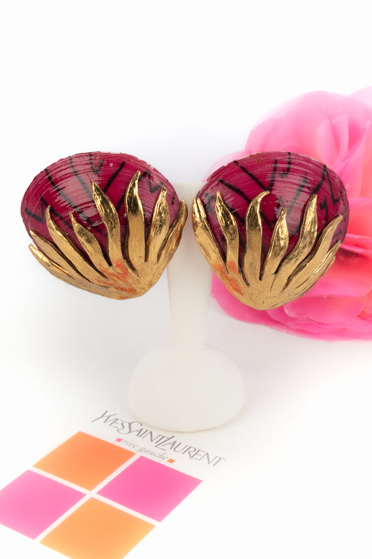 Boucles d'oreilles "coquillages" Yves Saint Laurent 