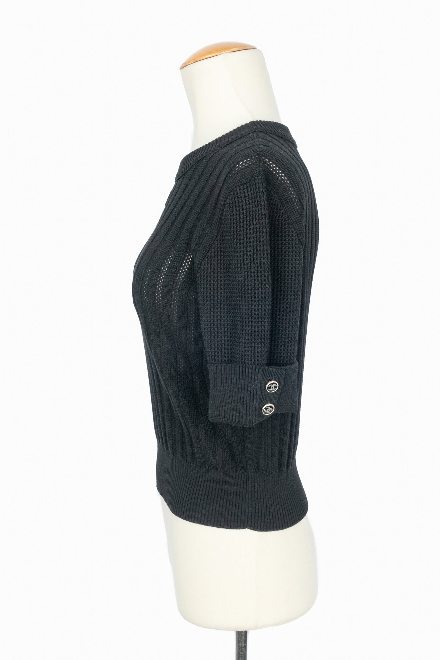 Haut en maille noire Chanel
