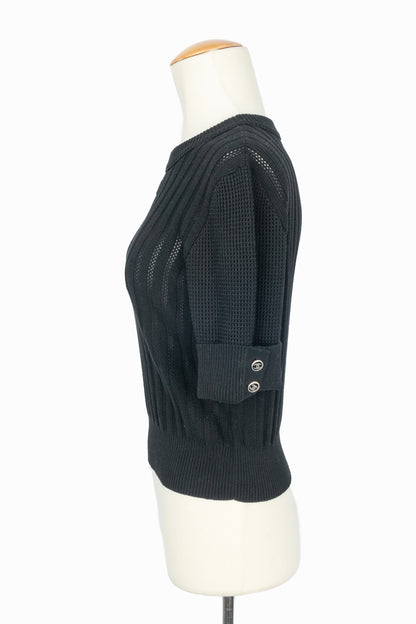 Haut en maille noire Chanel