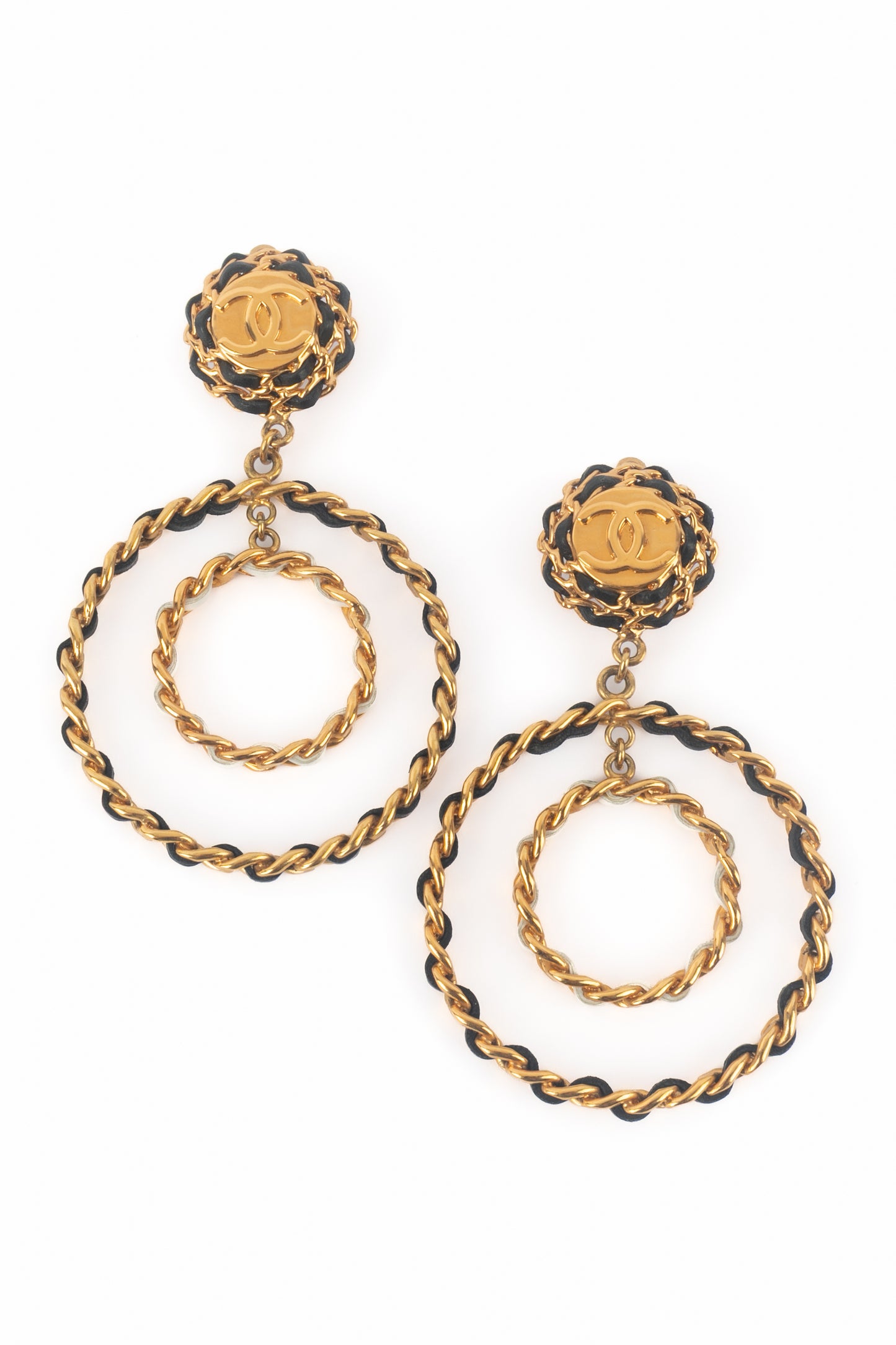Boucles d'oreilles créoles Chanel 1993