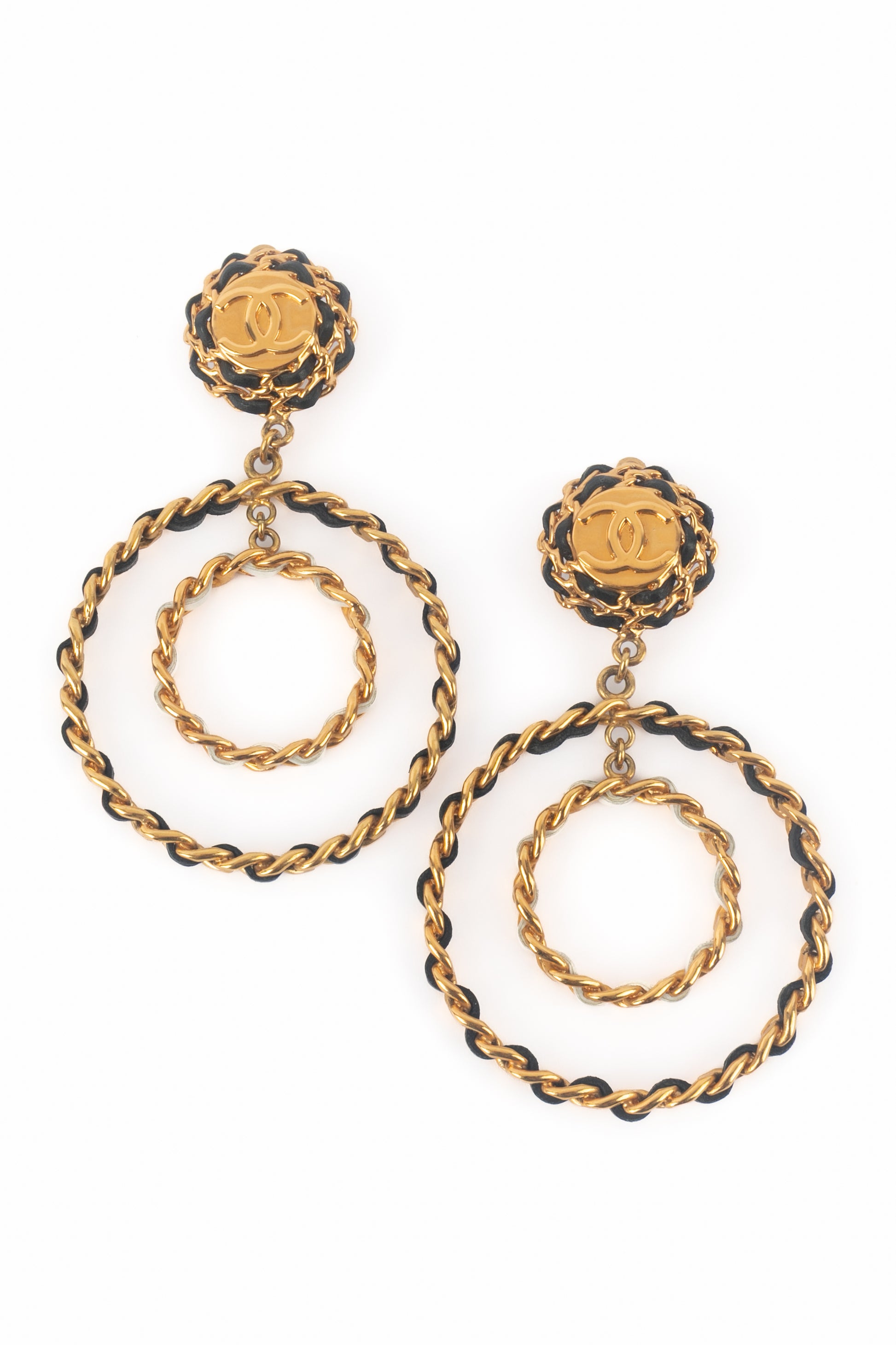 Boucles d'oreilles créoles Chanel 1993