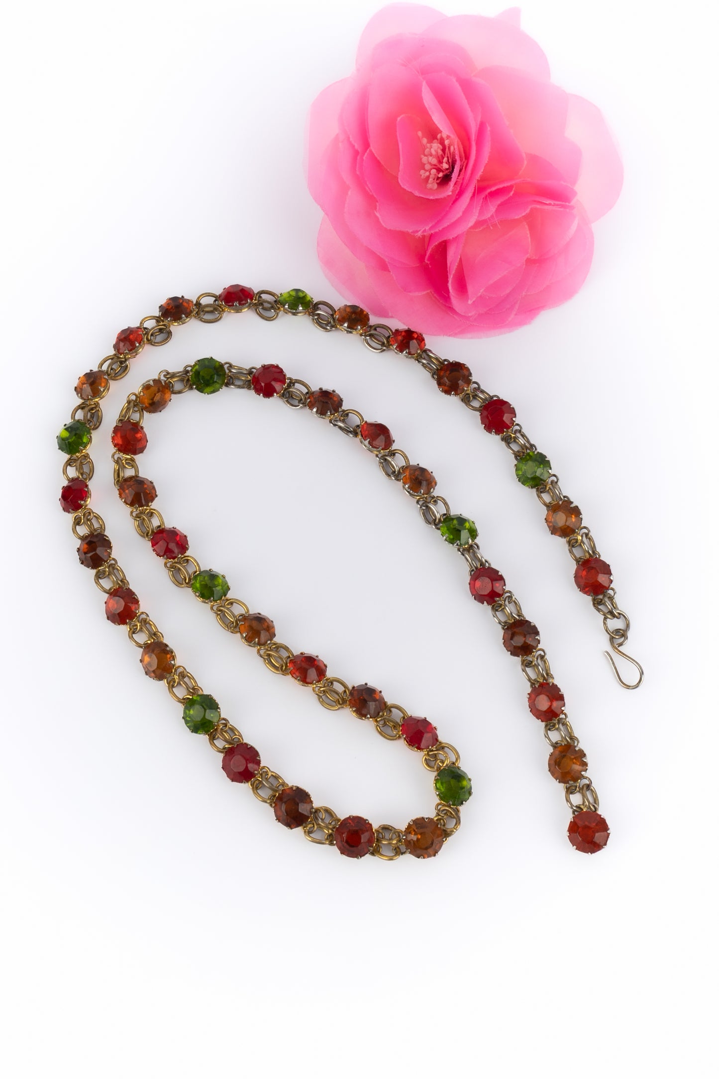 Collier de strass multicolore 1960's