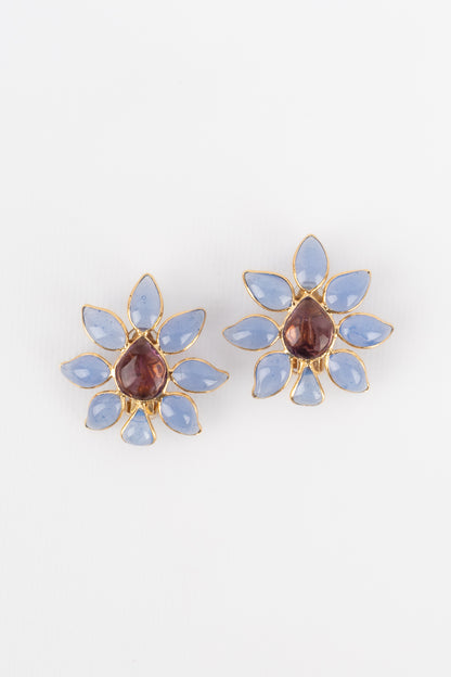 Boucles d'oreilles fleurs Gripoix