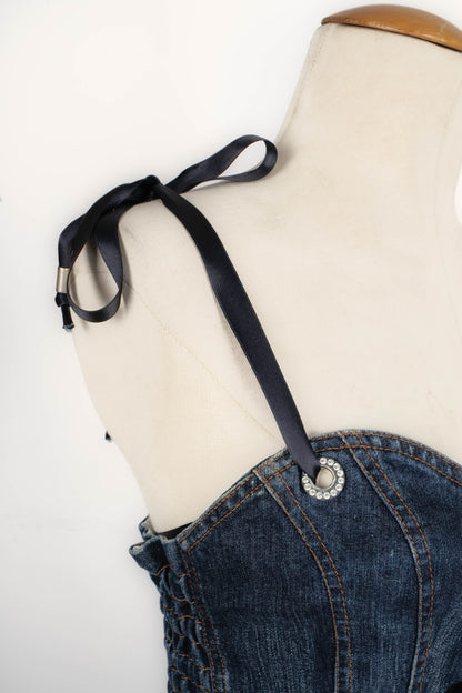 Haut bustier en jean