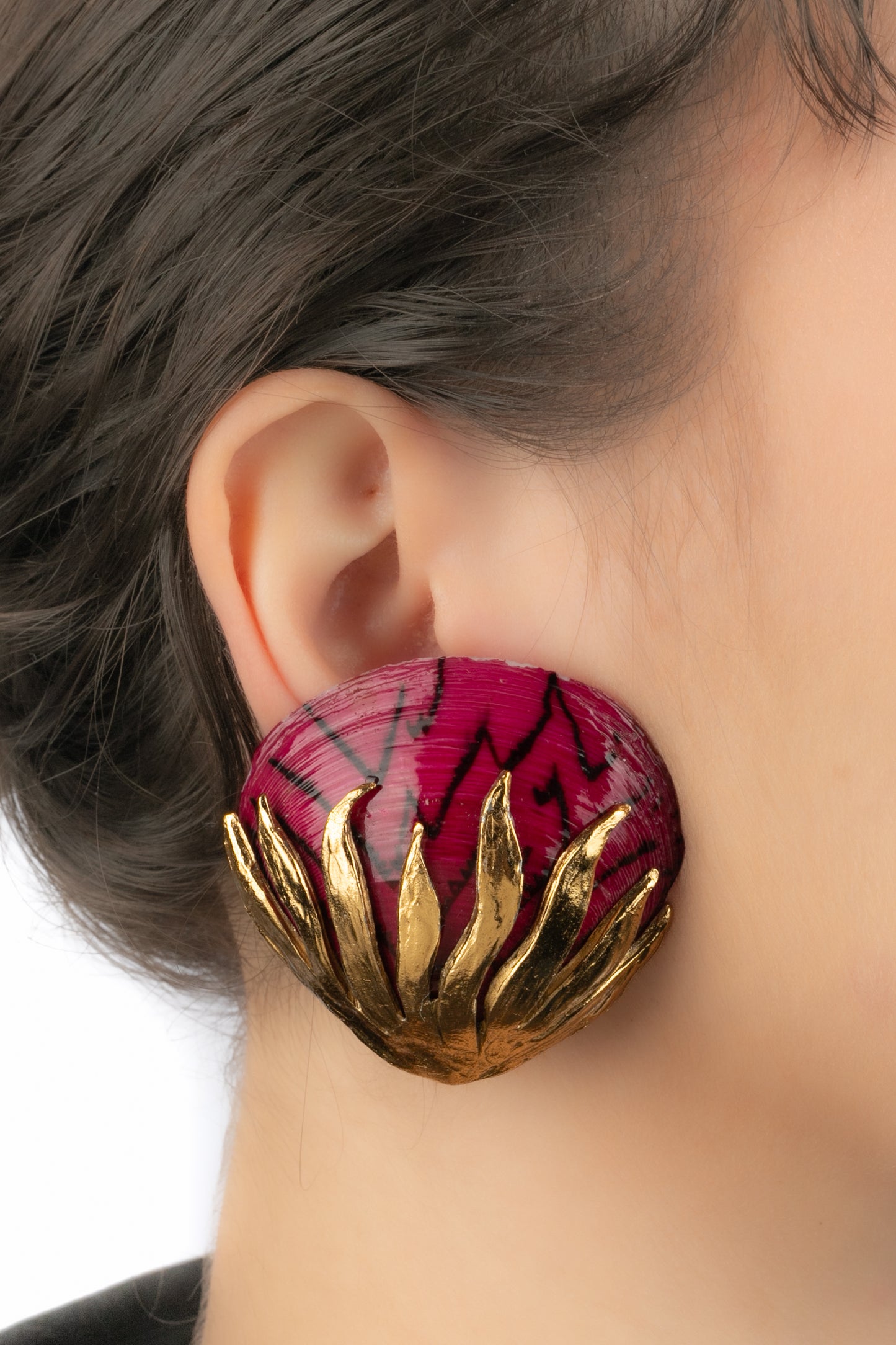 Boucles d'oreilles "coquillages" Yves Saint Laurent 