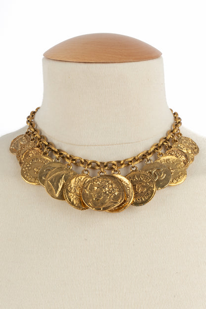 Collier doré Chanel 1985-1990