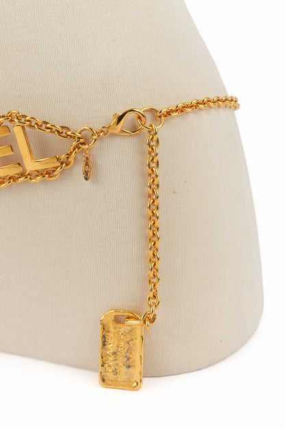 Ceinture dorée Chanel 1985-1990's