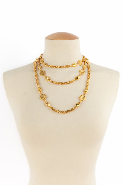 Collier doré Chanel 1985's