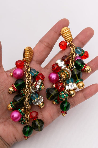 Boucles d'oreilles multicolores Dior