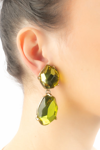 Boucles d'oreilles vertes Yves Saint Laurent