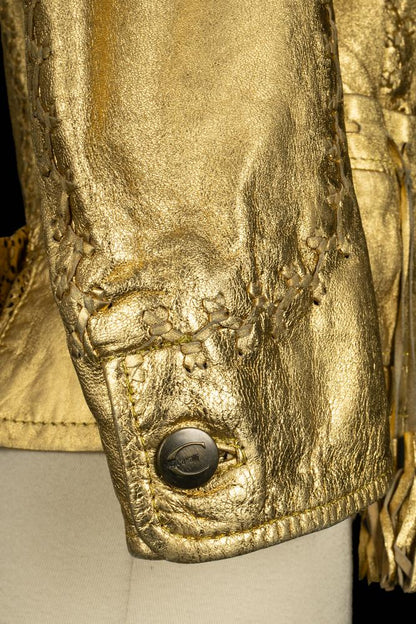 Veste en cuir doré Cavalli