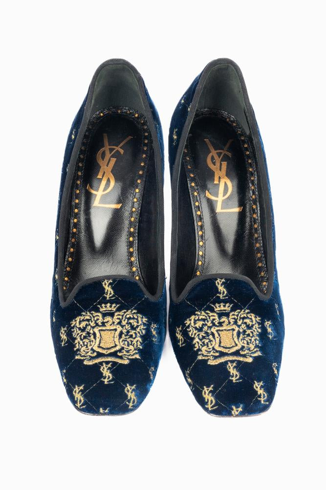 Escarpins en velours Yves Saint Laurent 