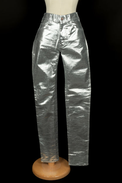 Pantalon argenté Céline