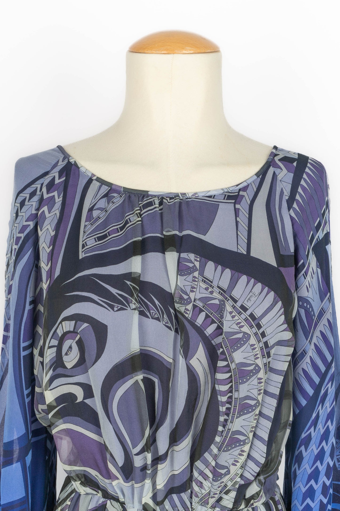 Robe en soie bleue Emilio Pucci