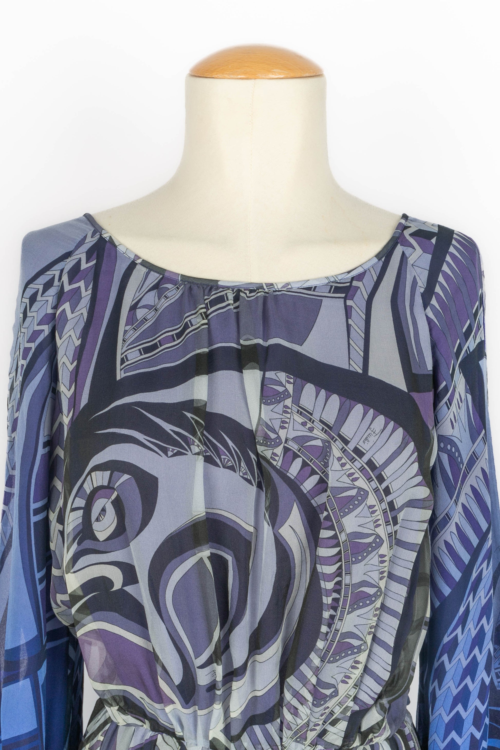 Robe en soie bleue Emilio Pucci