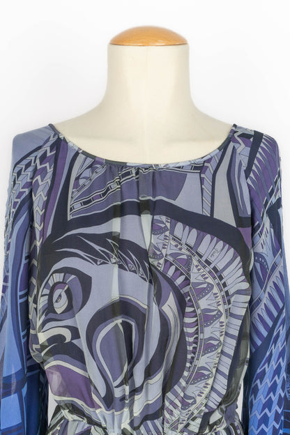 Robe en soie bleue Emilio Pucci