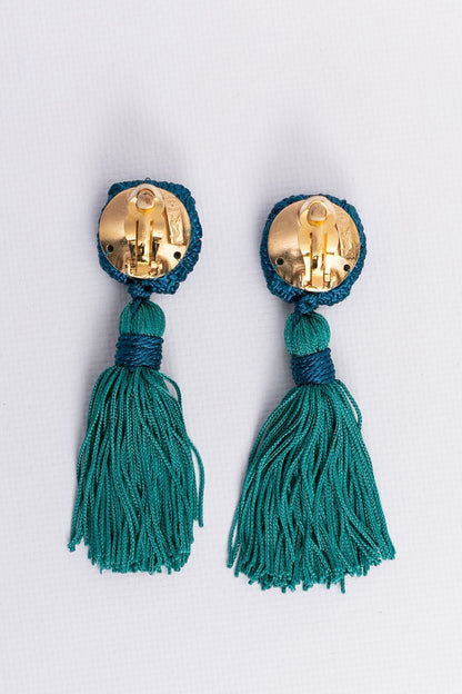 Boucles d'oreilles pompons Yves Saint Laurent