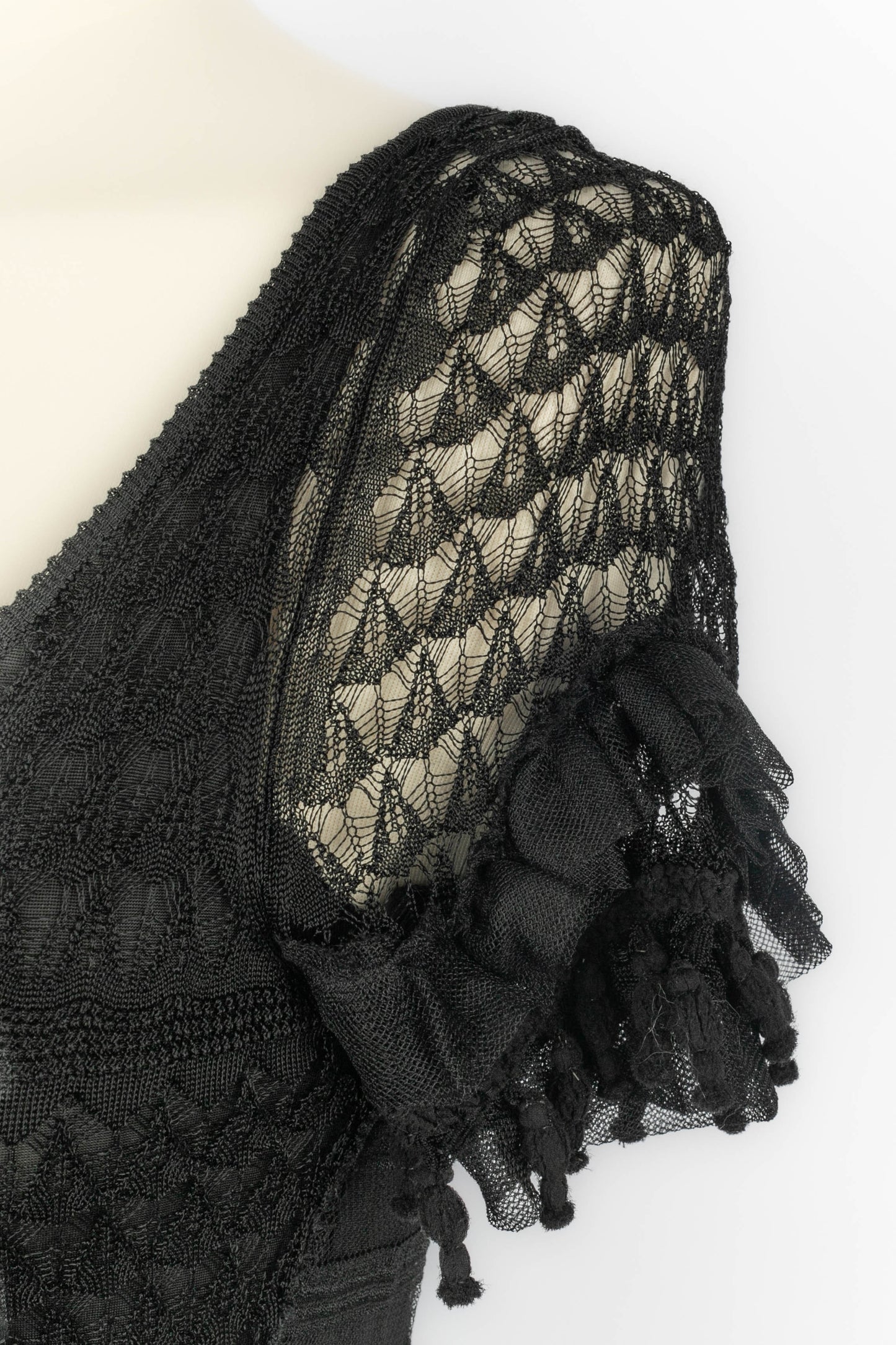 Robe en maille noire Galliano