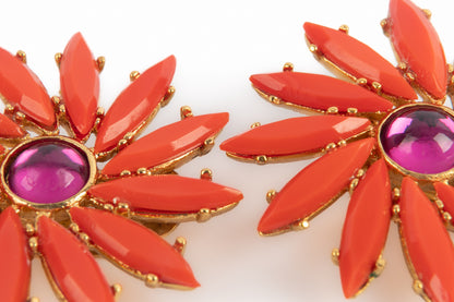 Boucles d'oreilles oranges Yves Saint Laurent 