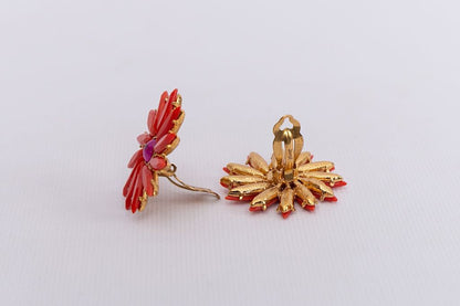 Boucles d'oreilles oranges Yves Saint Laurent