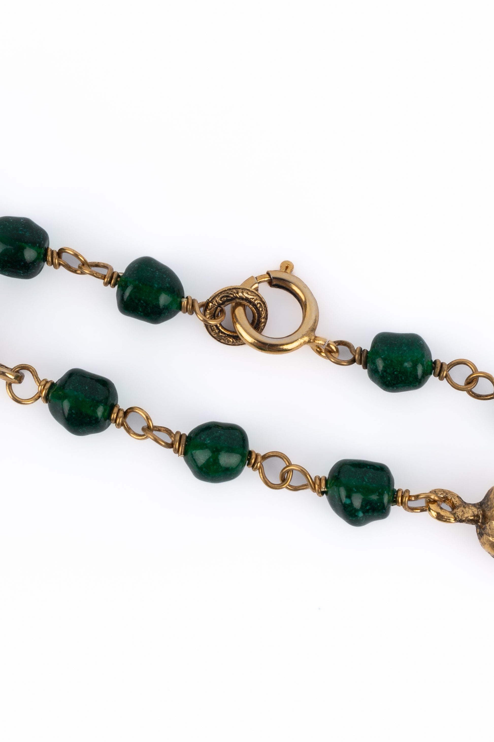 Collier de perles vertes Chanel 1984