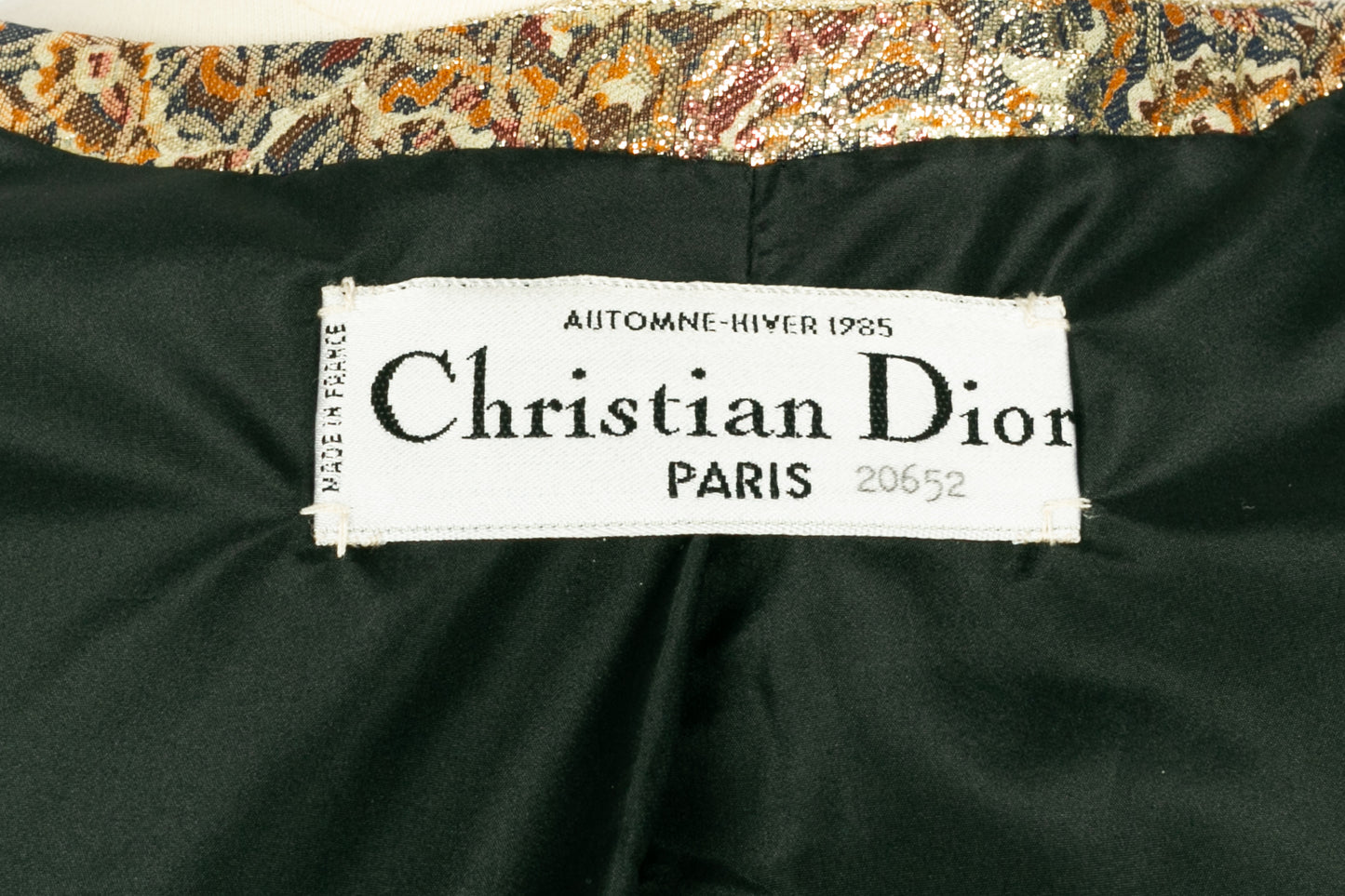 Veste Christian Dior Haute Couture Hiver 1985