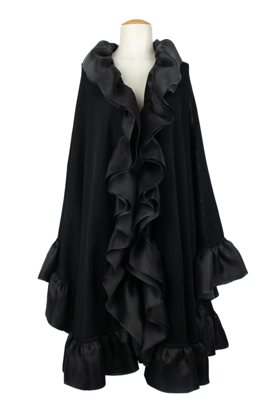 Cape en soie noire Isabel Canovas