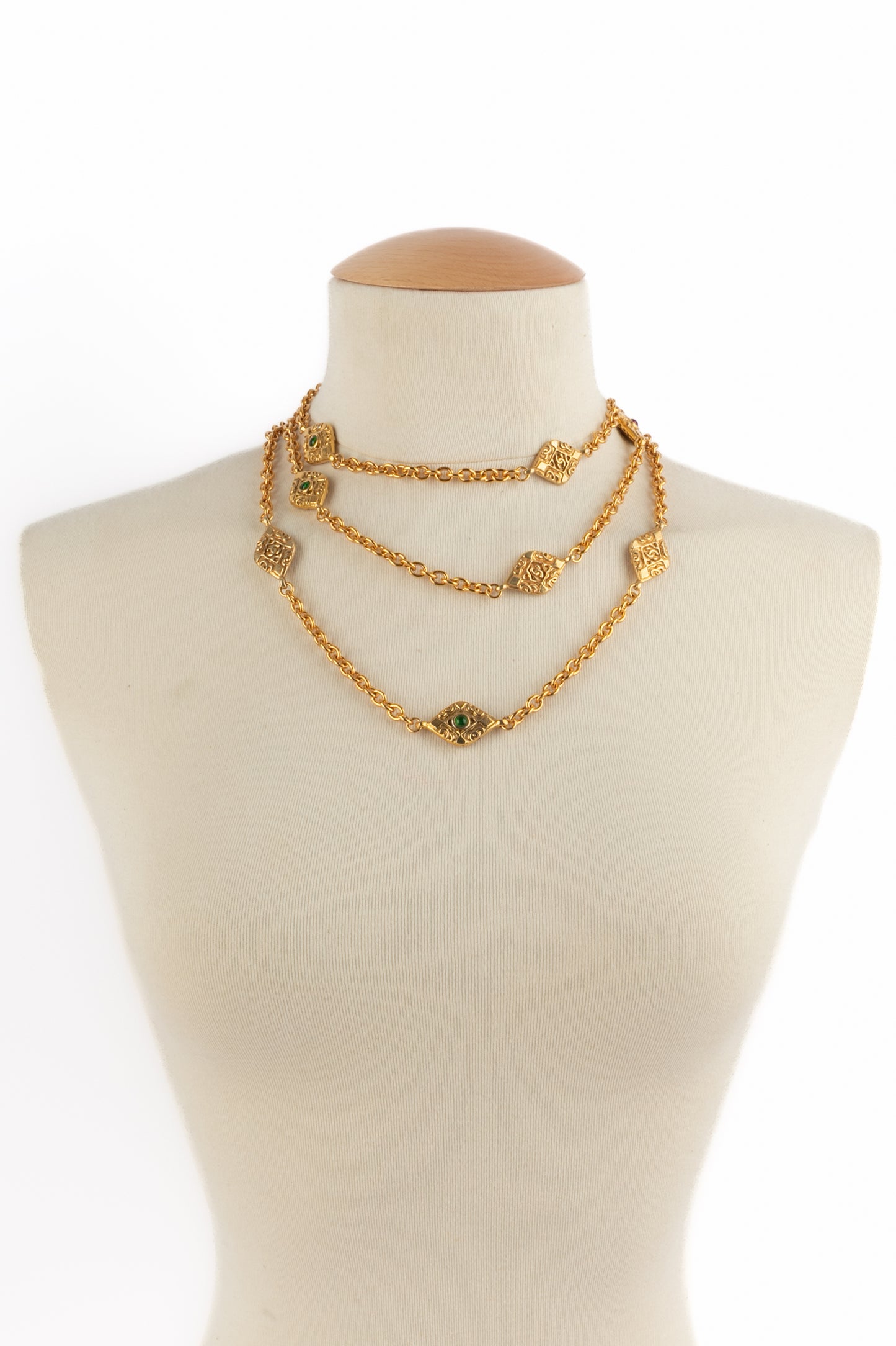 Collier doré Chanel 1985's