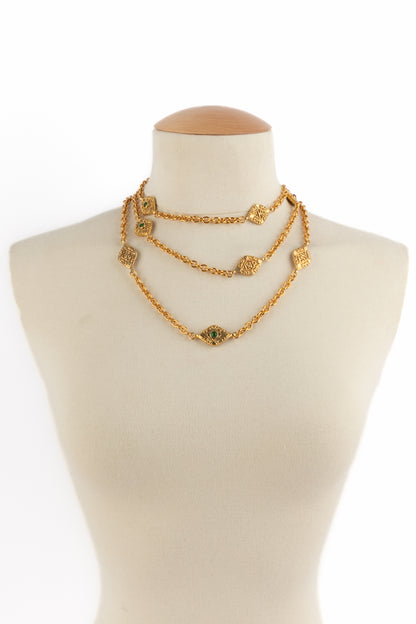 Collier doré Chanel 1985's