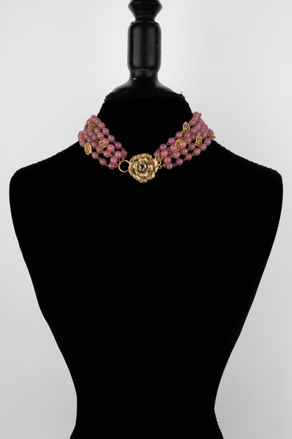 Collier camélia rose Chanel