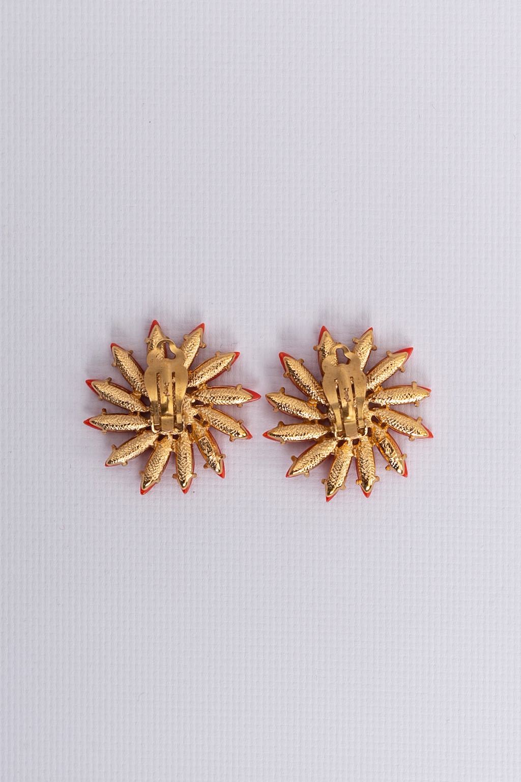 Boucles d'oreilles oranges Yves Saint Laurent