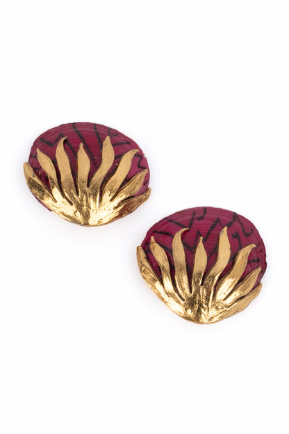 Boucles d'oreilles "coquillages" Yves Saint Laurent 