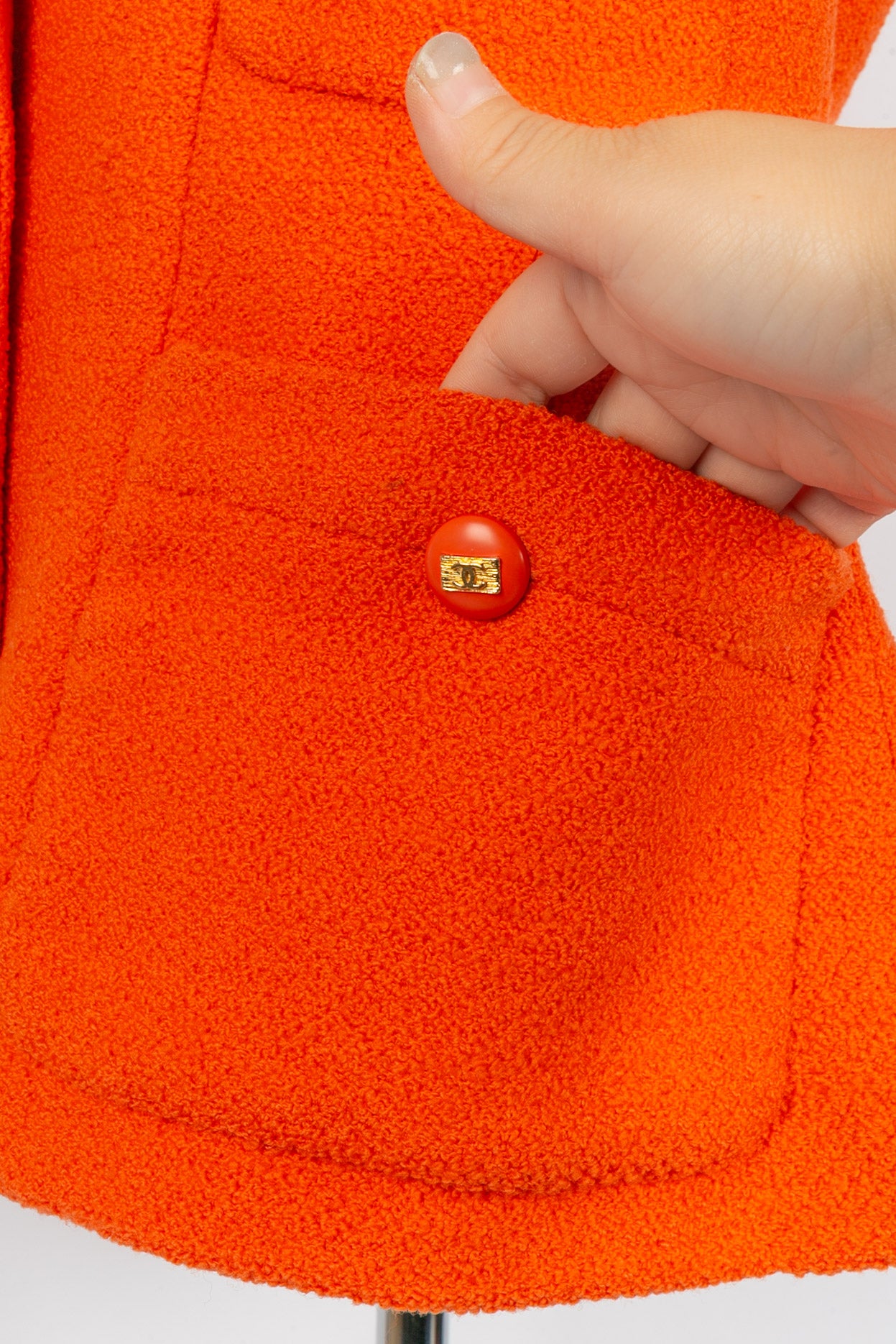 Veste orange Chanel 1990's