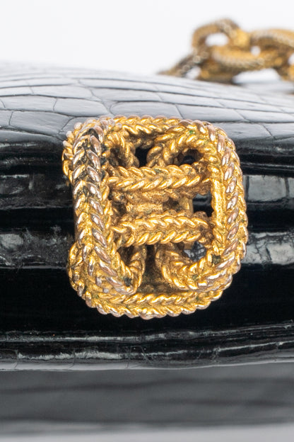 Sac en crocodile noir Morabito