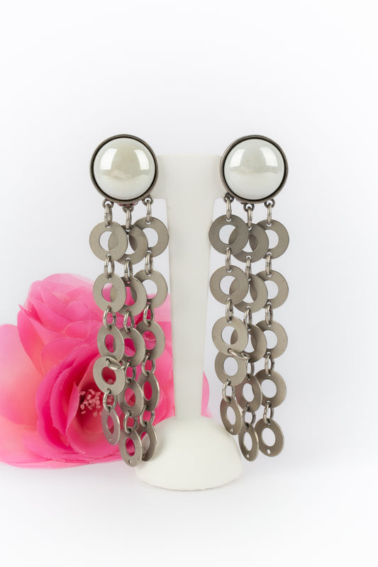 Boucles d'oreilles argentées Paco Rabanne