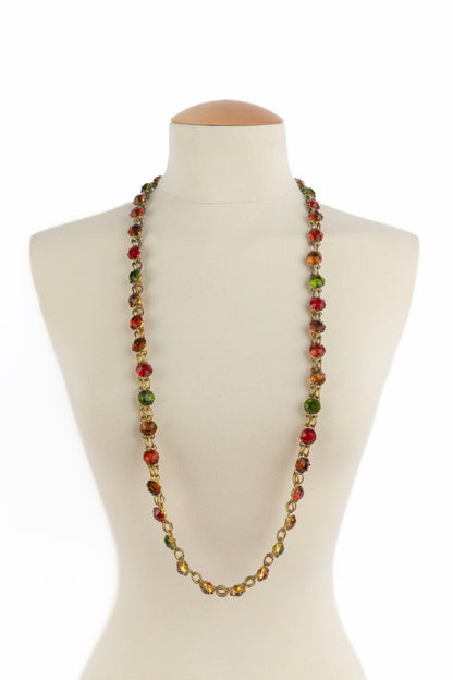 Collier de strass multicolore 1960's