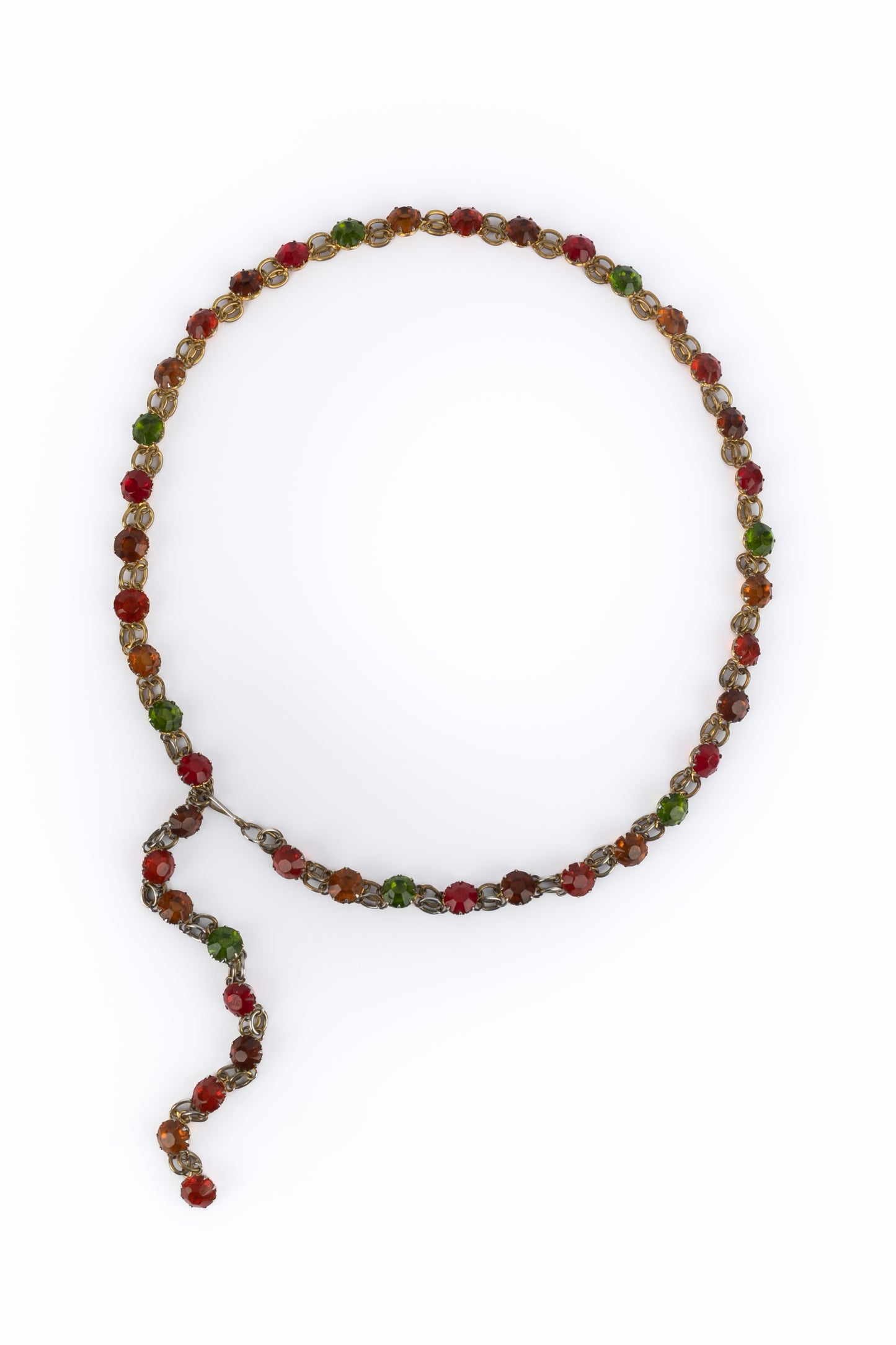 Collier de strass multicolore 1960's