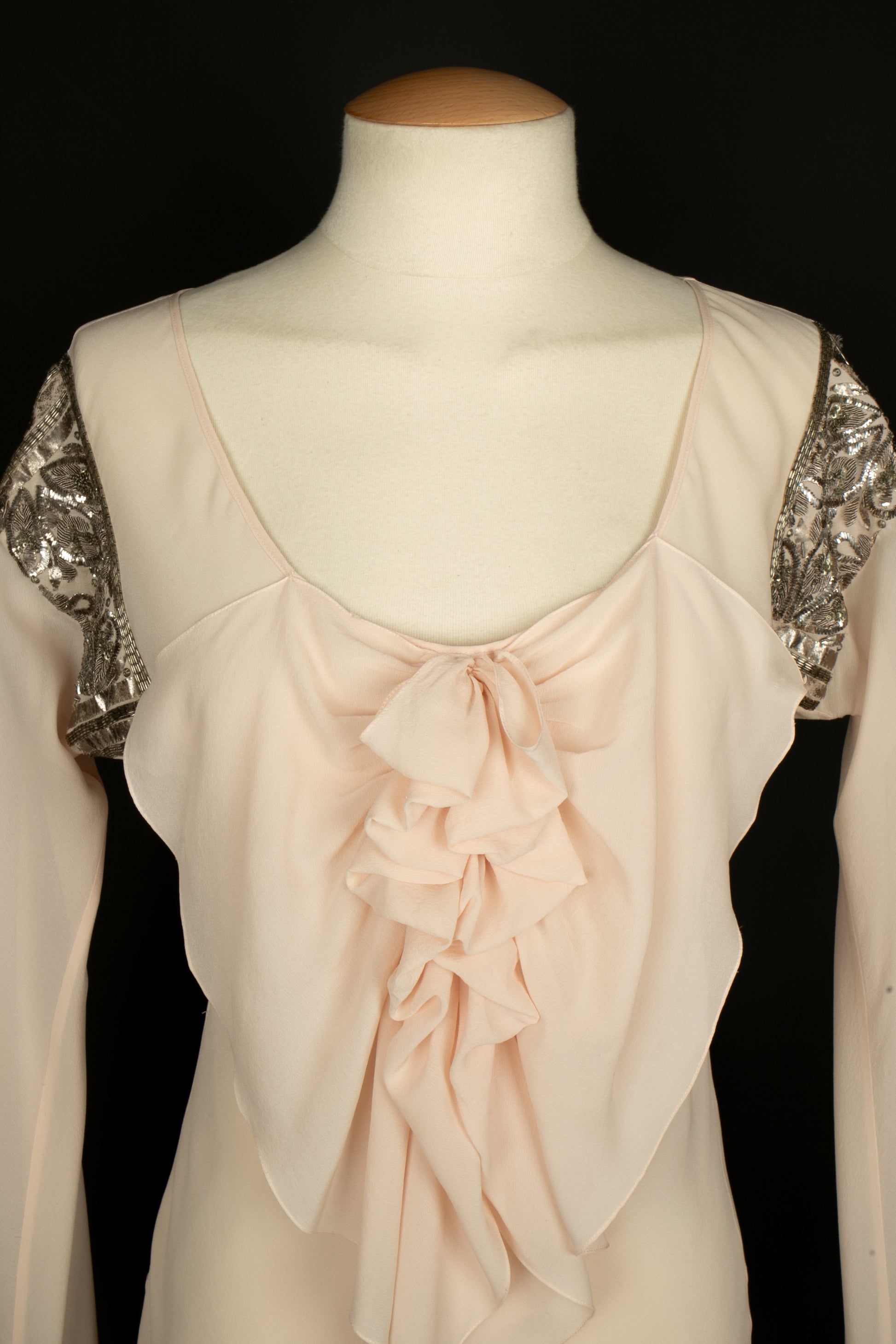 Haut en soie rose Galliano