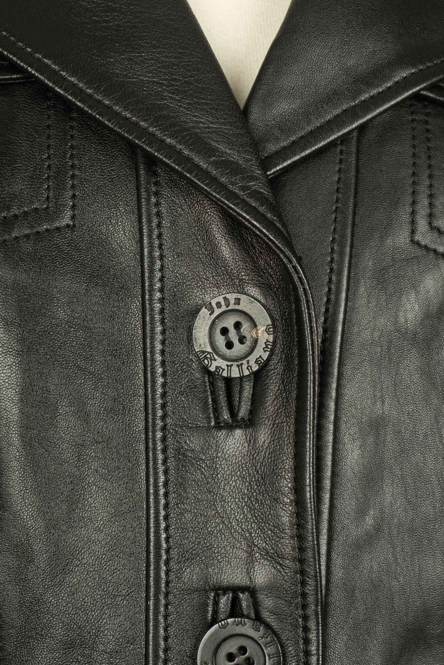 Veste en cuir John Galliano