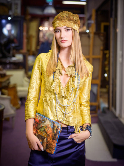 Cavalli golden leather jacket Spring 2006