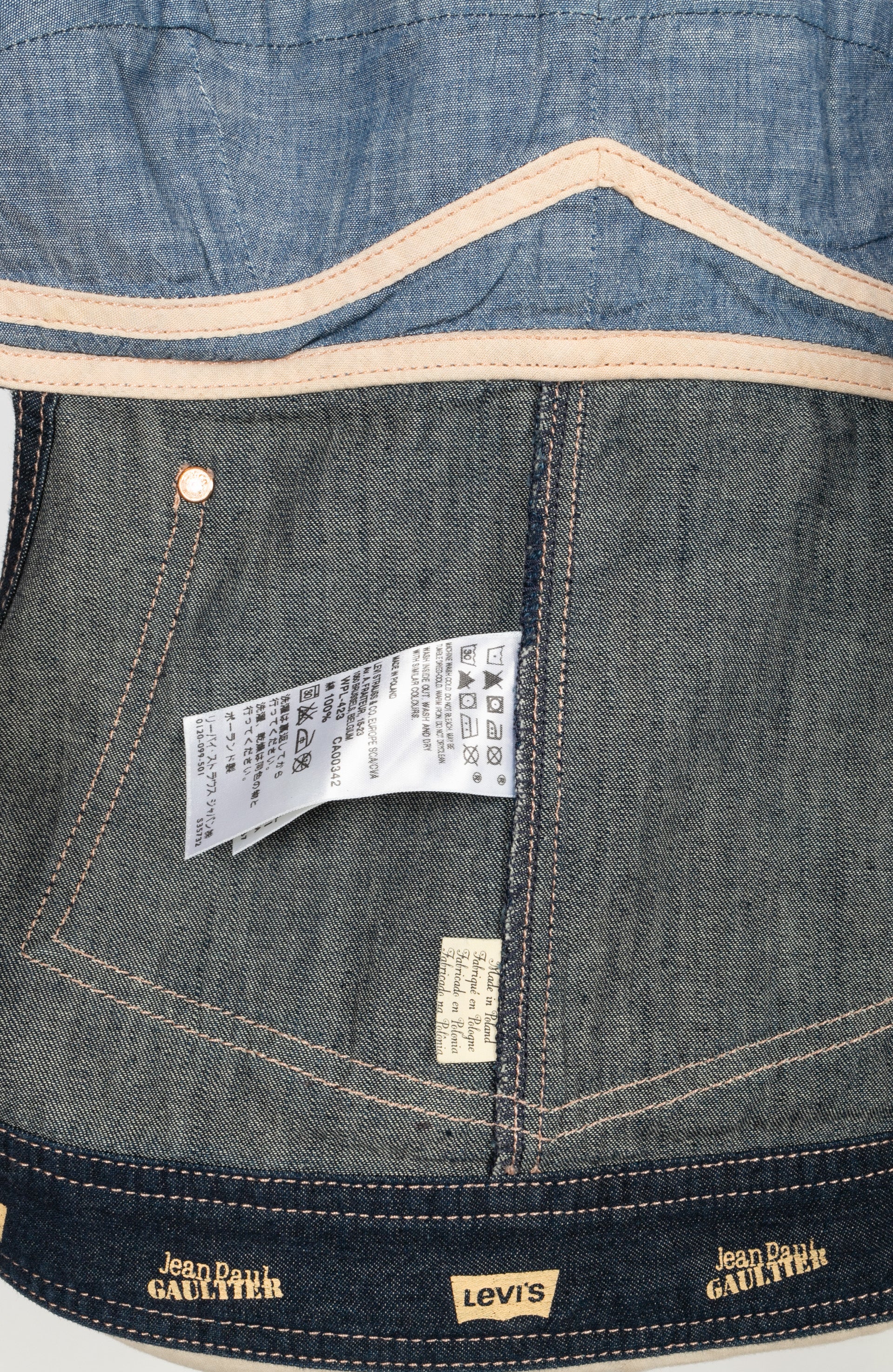 levis jean paul gaultier 　MADE in poland Jean Paul Gaultier x Levi's top – Les Merveilles De Babellou