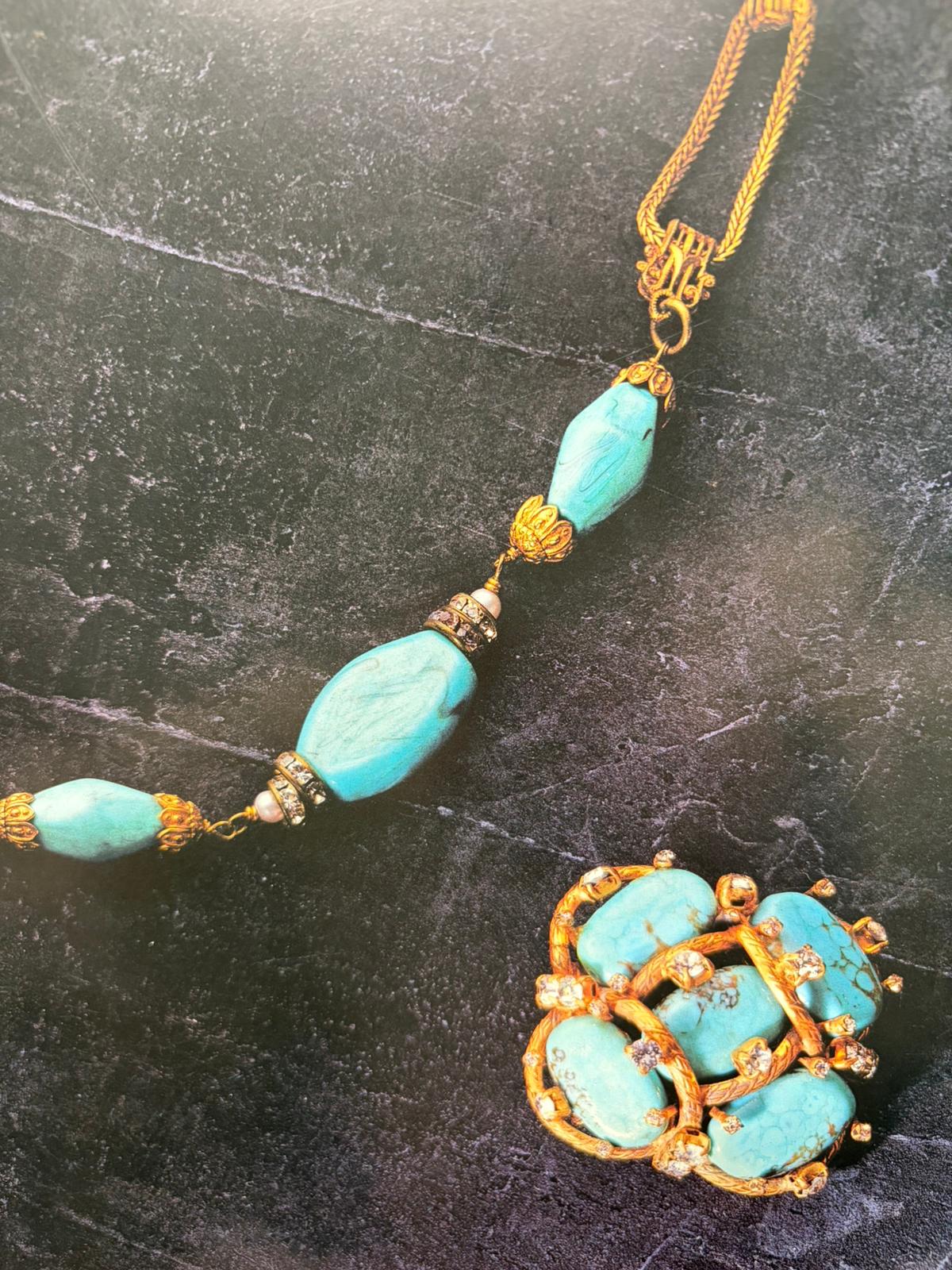 Chanel antique turquoise necklace