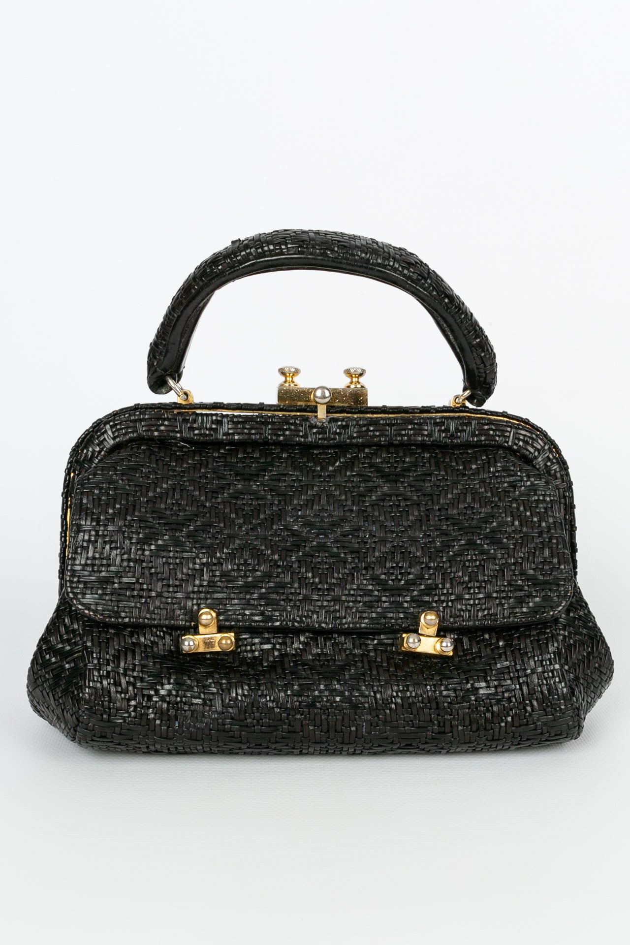 Roberta Roberta di Camerino vintage レザーポーチ NAVY di Camerino 