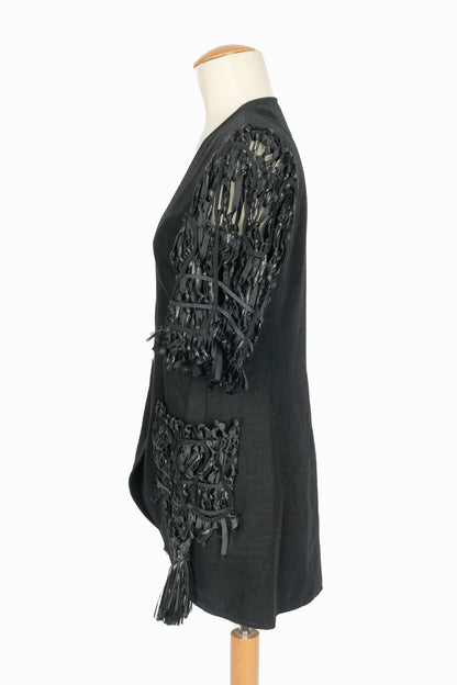 Veste en lin noir Christian Lacroix 1990's