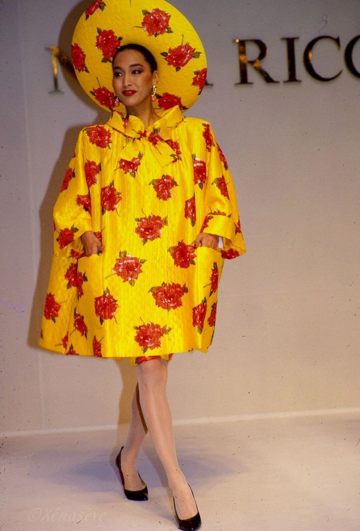 Robe fleurie Nina Ricci Haute Couture 1986